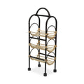 Round Bottle Rack Metal MDF Wood (18 x 12 x 43,5 cm)