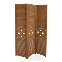 Folding screen Brown Stars Wood (170 x 40 cm)