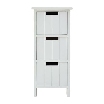 Chest of drawers White Paolownia wood 3 drawers (32 x 62 x 26 cm)