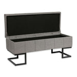 Foot of the bed Grey Metal Polyester Pine MDF Wood (42 x 40 x 105 cm)