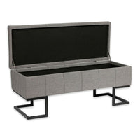 Foot of the bed Grey Metal Polyester Pine MDF Wood (42 x 40 x 105 cm)