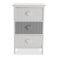 Chest of drawers White Grey Paolownia wood