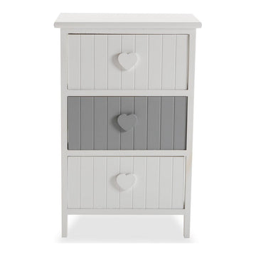 Chest of drawers White Grey Paolownia wood