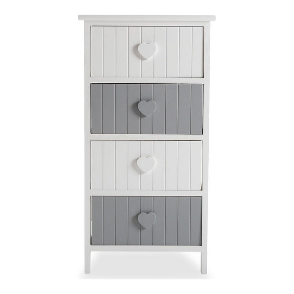 Chest of drawers White Grey Paolownia wood