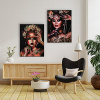 Painting Mystical Lady Crystal MDF Wood (60 x 2 x 80 cm)