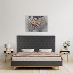 Headboard Dark Grey Linen Wood (9 x 120 x 160 cm)