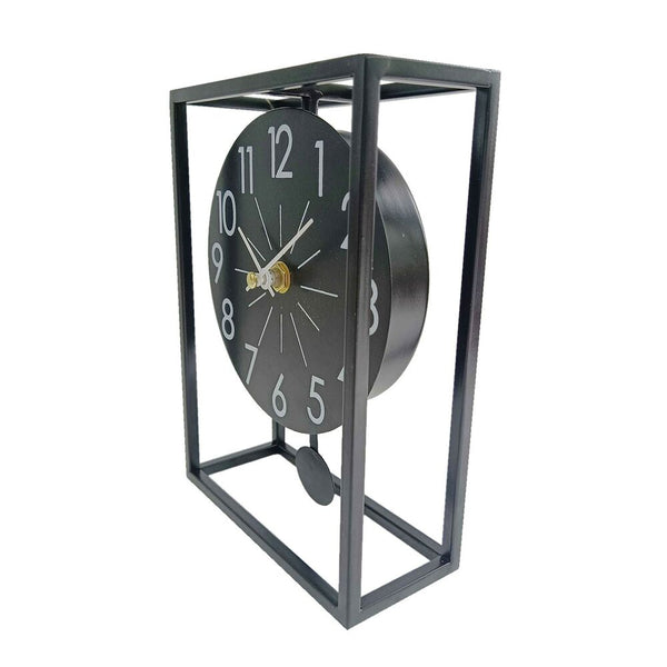 Table clock Black Metal (6 x 20 x 10 cm)