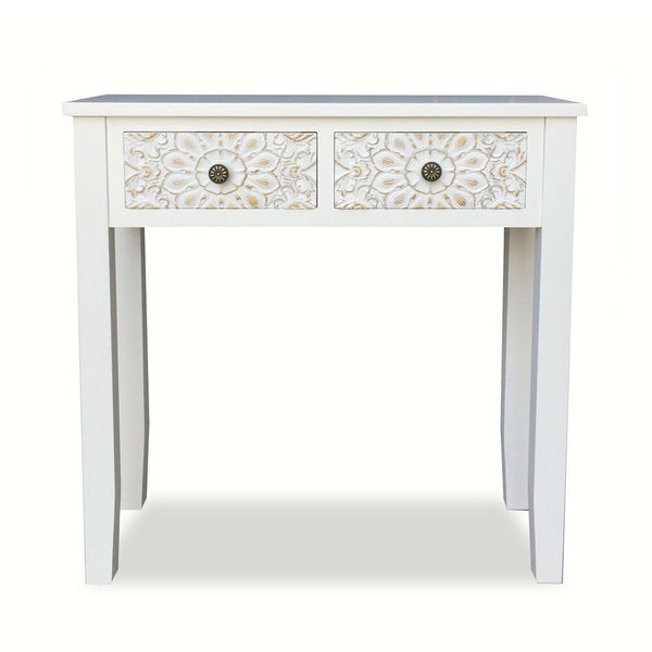 Hall Table with 2 Drawers Sisika MDF Wood (25 x 78 x 78 cm)