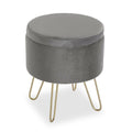 Stool Light grey Velvet Pinewood MDF Wood (45 x 38 x 38 cm) (27,5 x 45 cm)