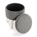 Stool Light grey Velvet Pinewood MDF Wood (45 x 38 x 38 cm) (27,5 x 45 cm)