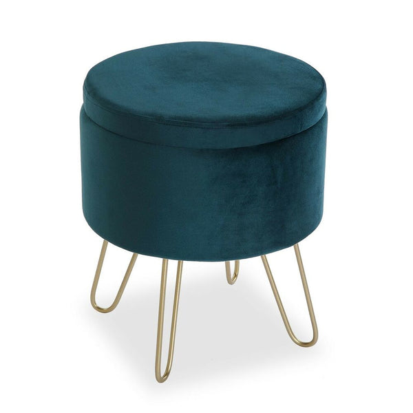 Stool Velvet Pinewood MDF Wood (27,5 x 45 cm)