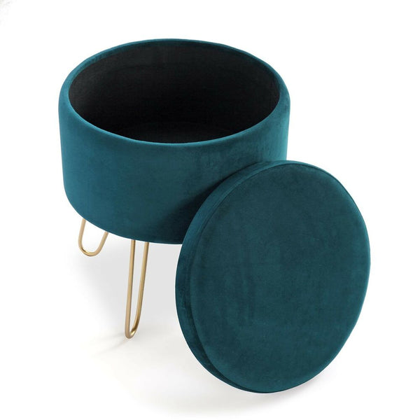 Stool Velvet Pinewood MDF Wood (27,5 x 45 cm)