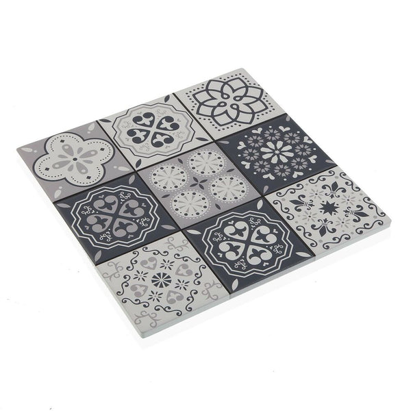 Table Mat Mosaic Grey Ceramic Cork (20 x 20 cm)