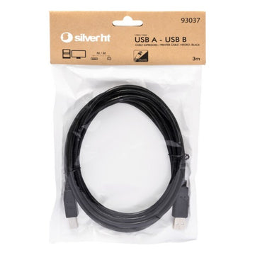 USB 2.0 A to USB B Cable Silver Electronics 93037 3 m Black