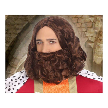 Wig with Beard C/C. PELUCA 43624 Wizard King Brown