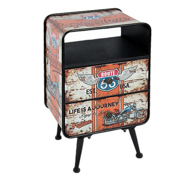 Side table Route 66 Retro White (65 x 40 x 30 cm) (Refurbished B)