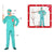 Costume for Adults 117180 Doctor Green (3 Pcs)