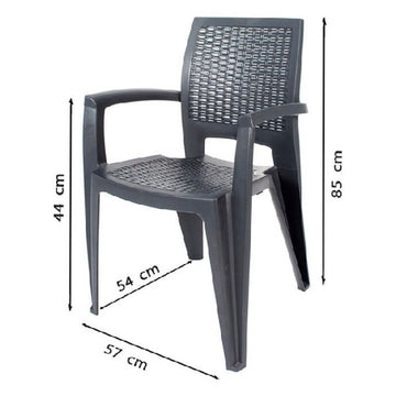 Beach Chair Caribe Grey (57 x 85 x 54 cm)