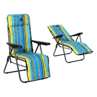 Beach sunbed Steel Stripes (77 x 58 x 106 cm)