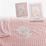 Baby blanket Bear Pink Embroidery Double 100 x 75 cm