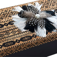 Jewelry box DKD Home Decor Polyester Feather (2 pcs) (27 x 14 x 11 cm)