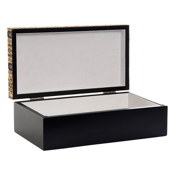 Jewelry box DKD Home Decor Polyester Feather (2 pcs) (27 x 14 x 11 cm)