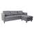 Chaise Longue Sofa DKD Home Decor Polyester Rubber wood Modern Dark Grey (219 x 151 x 80 cm)