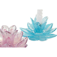 Candleholder DKD Home Decor Crystal Flower (2 pcs) (13 x 13 x 8.5 cm)