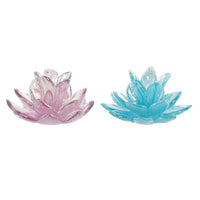 Candleholder DKD Home Decor Crystal Flower (2 pcs) (13 x 13 x 8.5 cm)