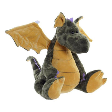 Fluffy toy DKD Home Decor Dragon Green Polyester (37 x 36 x 32 cm)