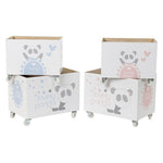 Decorative box Children's Blue Pink MDF Wood (2 pcs) (33 x 27 x 22 cm) (39 x 26 x 31 cm)