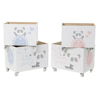 Decorative box Children's Blue Pink MDF Wood (2 pcs) (33 x 27 x 22 cm) (39 x 26 x 31 cm)