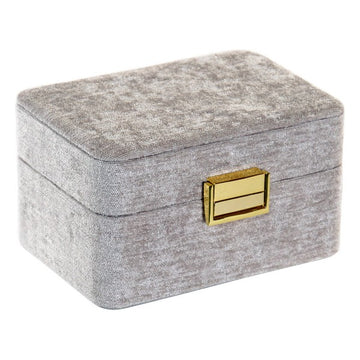 Jewelry box DKD Home Decor Velvet Beige Polyester (15 x 10 x 8 cm)