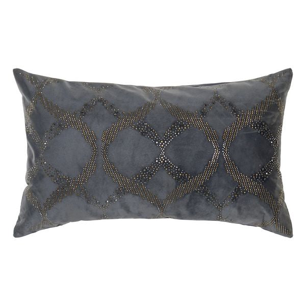 Cushion DKD Home Decor Grey Velvet Polyester (50 x 30 cm)