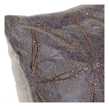 Cushion DKD Home Decor Grey Pink Velvet Polyester (50 x 30 cm)