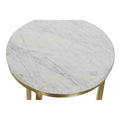 Set of 3 tables DKD Home Decor Golden White Marble Iron (51.5 x 51.5 x 60 cm) (3 pcs)