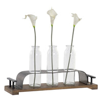 Vase DKD Home Decor Metal Crystal Loft (3 pcs)