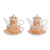 Teapot DKD Home Decor Orange Crystal Porcelain (250 ml) (2 pcs)