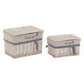 Basket DKD Home Decor Beach Life Cotton wicker (2 pcs)