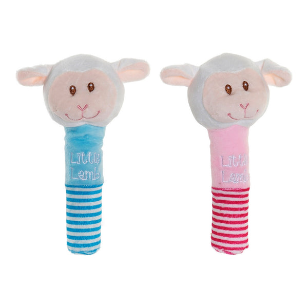 Rattle Cuddly Toy DKD Home Decor Blue Pink Polyester (2 pcs) (12 x 7 x 20 cm) (2 pcs)