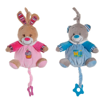 Musical Plush Toy DKD Home Decor Blue Pink Polyester (2 pcs) (20 x 14 x 26 cm) (2 pcs)