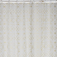 Shower Curtain DKD Home Decor White PE (Polyethylene) Golden EVA (180 x 200 x 200 cm)