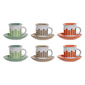 Piece Coffee Cup Set DKD Home Decor Metal Stoneware (6 pcs)