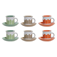 Piece Coffee Cup Set DKD Home Decor Metal Stoneware (6 pcs)