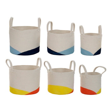 Basket set DKD Home Decor Cotton (2 pcs)