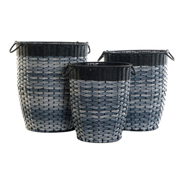 Basket set DKD Home Decor PVC Metal (3 pcs)