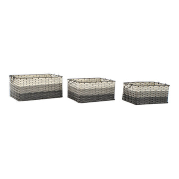 Basket set DKD Home Decor Grey PVC (3 pcs)