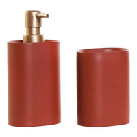 Bath Set DKD Home Decor Golden Terracotta PVC Resin Modern 8,5 x 6 x 18 cm (2 Units)