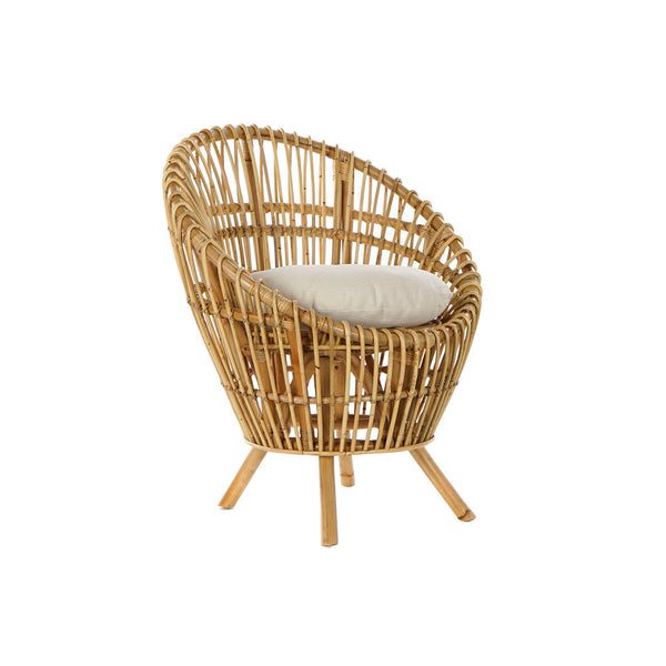 Armchair DKD Home Decor White Cotton Rattan (74 x 67 x 85 cm)