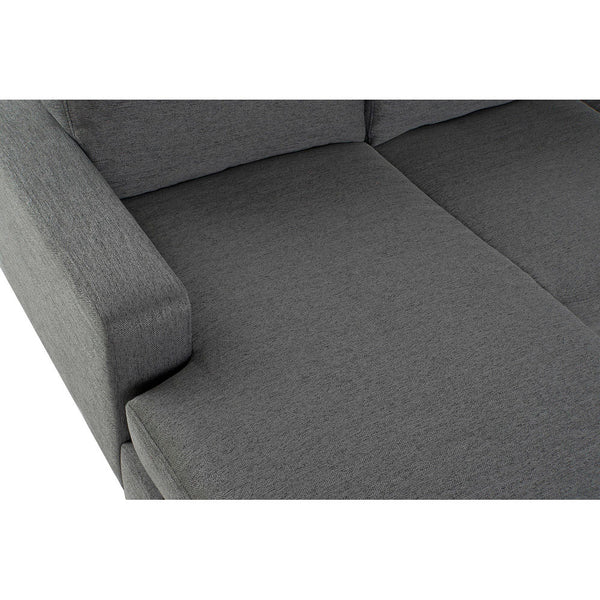 Chaise Longue Sofa DKD Home Decor Linen Traditional Dark Grey (193 x 131 x 77 cm)